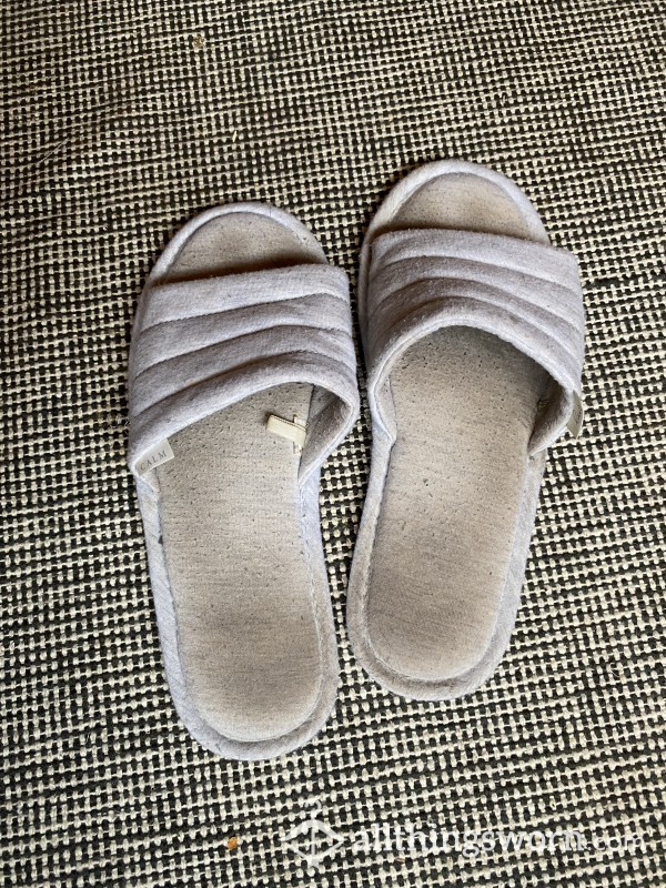 (PRE-WORN)Light Grey Stinky Slippers