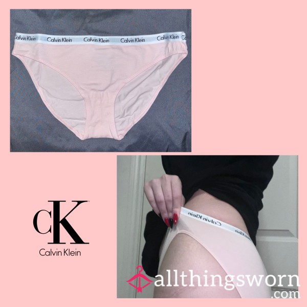 LIGHT PINK CALVIN KLEIN BIKINI PANTIES MEDIUM - WORN FOR 24 HOURS 💋