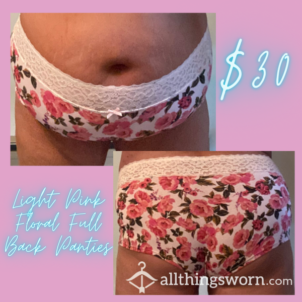 Light Pink Flor*l Full Back Panties