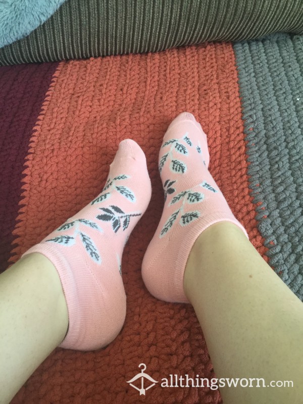 Light Pink Flor*l Gf Socks