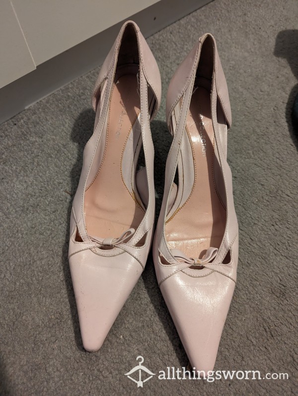 Light Pink Leather Heels🌸