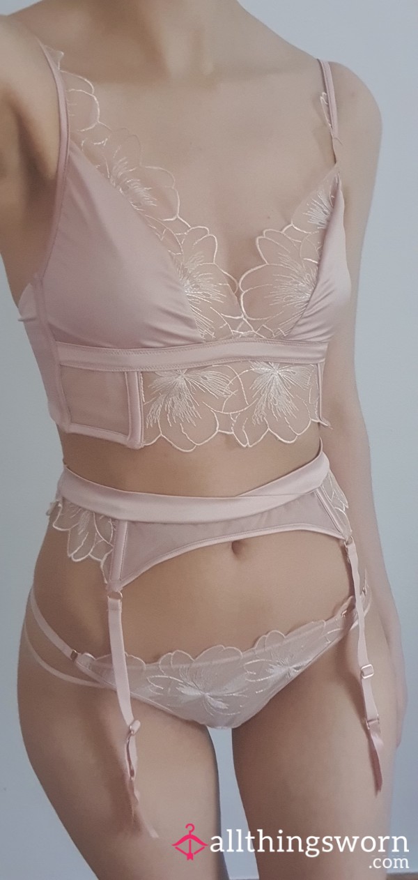 🩷 Light Pink Satin Lingerie Picture Set 🩷