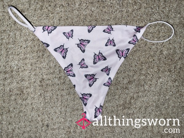 Light Pink Thong With Bu*terflies