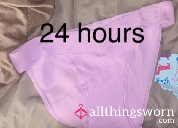 Light Purple Bikini Cut Panty Worn For 24 Hours