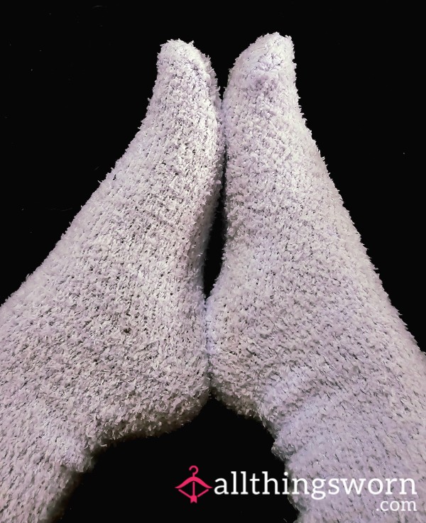 BBW Light Purple Fuzzy Crew Socks