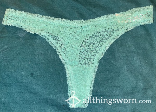 Light Turquoise Cheetah Print Thongs