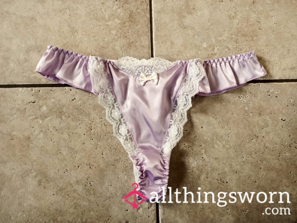 Lilac Satin Feel Thong