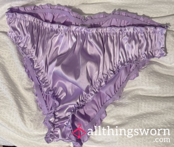 Lilac Satin Panties With Ruched B*m