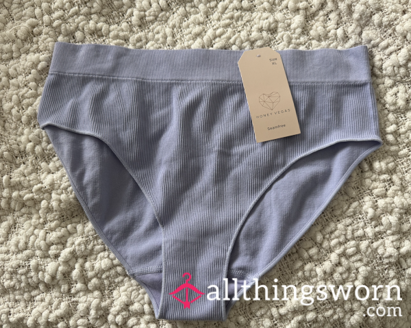 Lilac Soft Ribbed High-Cut Briefs