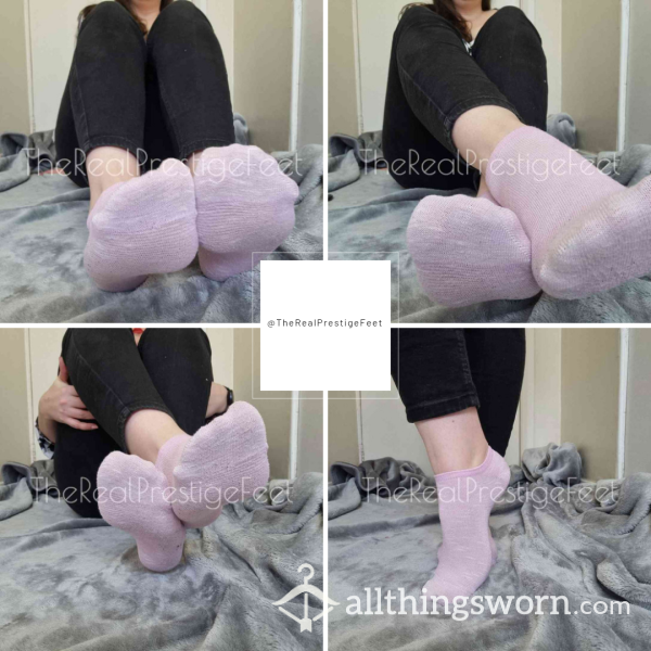 Lilac Trainer Socks | 3 Days Wear | Includes Pics & Clip | See Listing Photos For More Info - From £20.00 + P&P