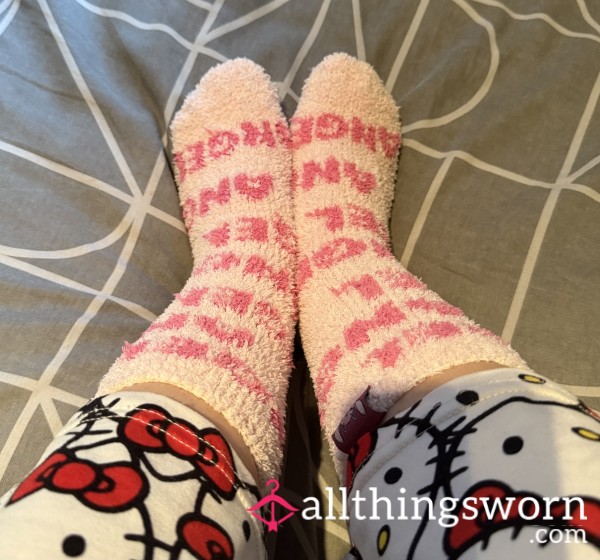 Lilo & Stitch Pink Fluffy Socks