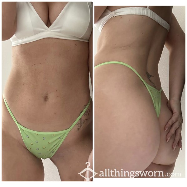 Lime Flor*l Thong