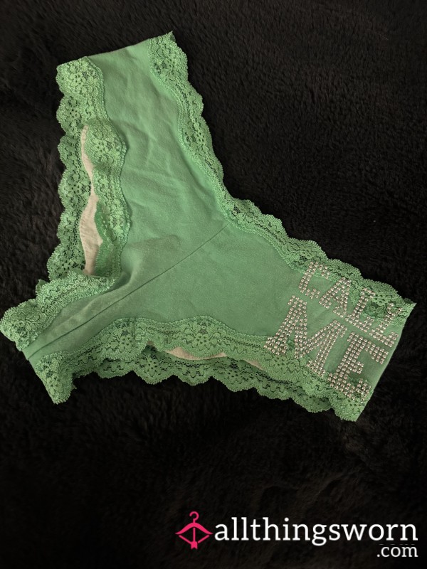 Lime Green “call Me” Panties With Lace