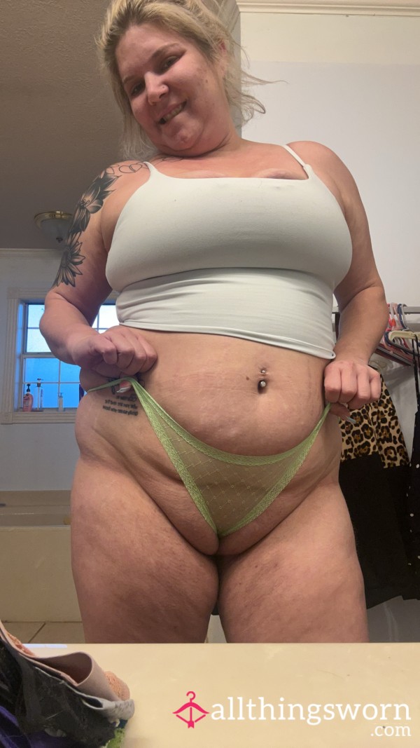 Lime Green Mesh Thong