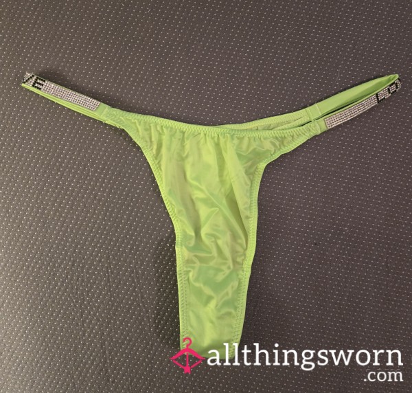 Lime Shine Strap Thong