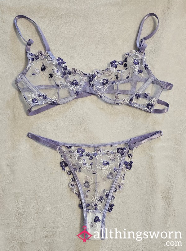 Lingerie: Lovely Lavender Mesh Set