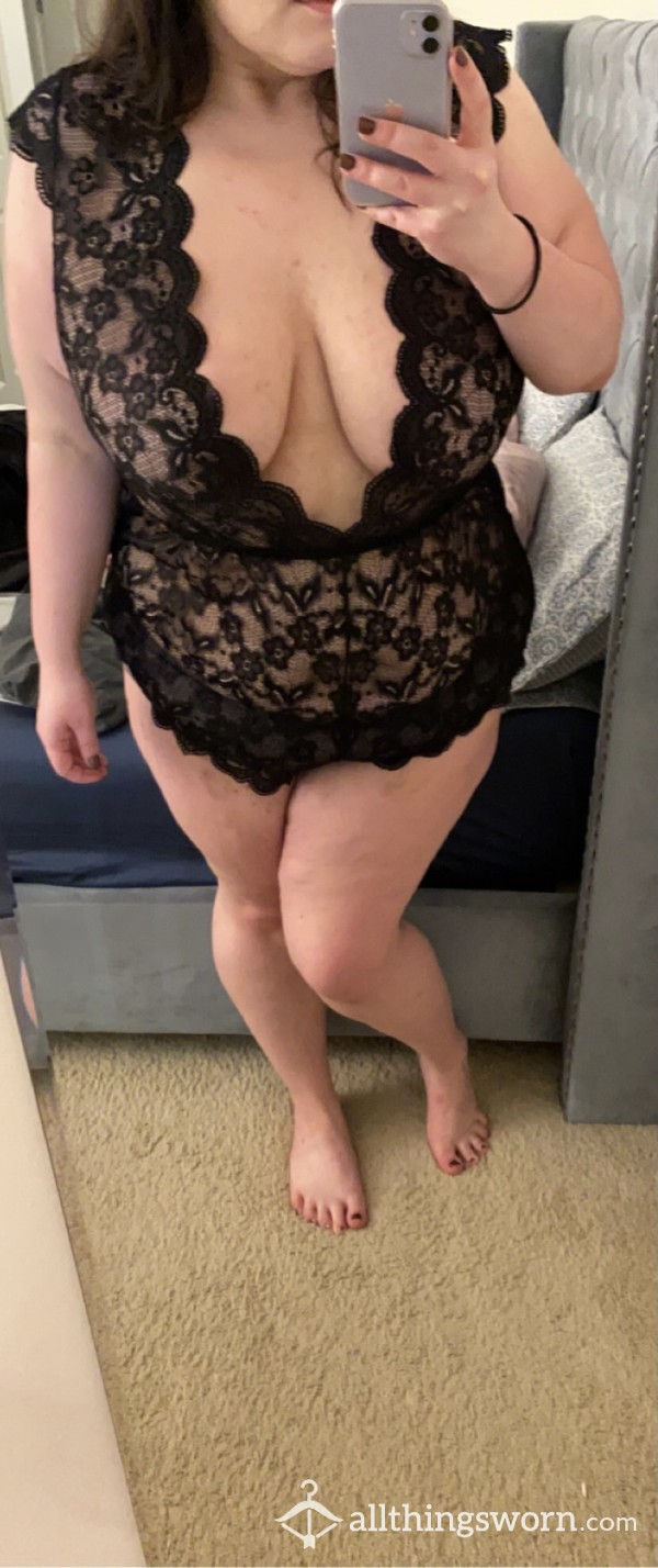 Little Black Lace Body Suit