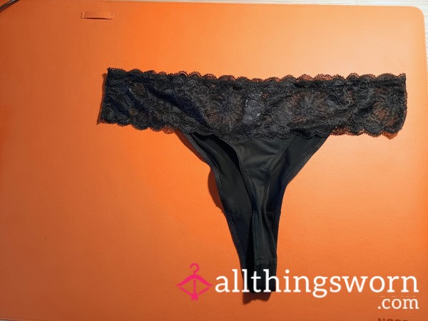 Little Black Lace Thong