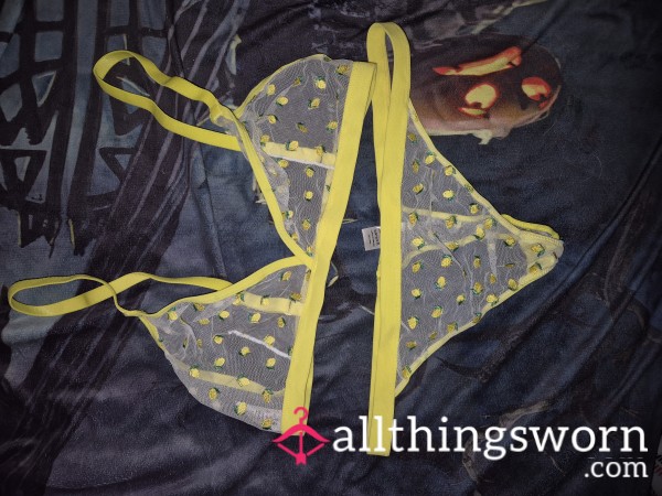 Little Lemon Thong And Bra Set