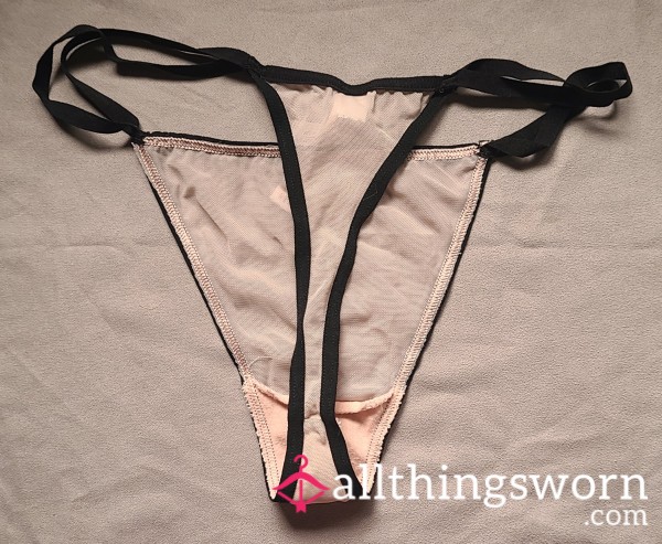 Little Nude Thong - Completely Sheer Mesh - Auden Size Small