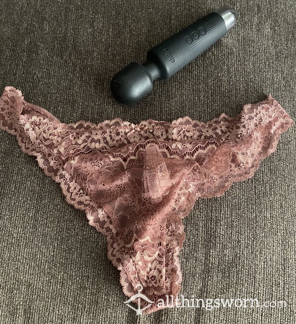 Little Pink & Gold Lace Thong