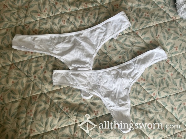 Little White Cotton Thong