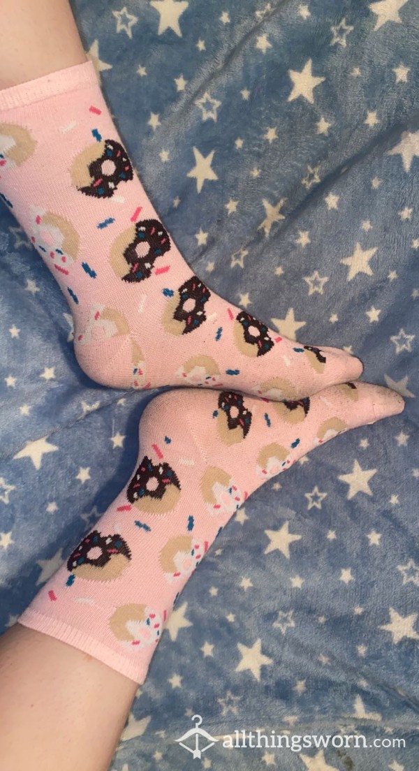 Long Pink Donut Socks