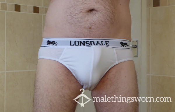 Lonsdale White Chav Briefs - Medium