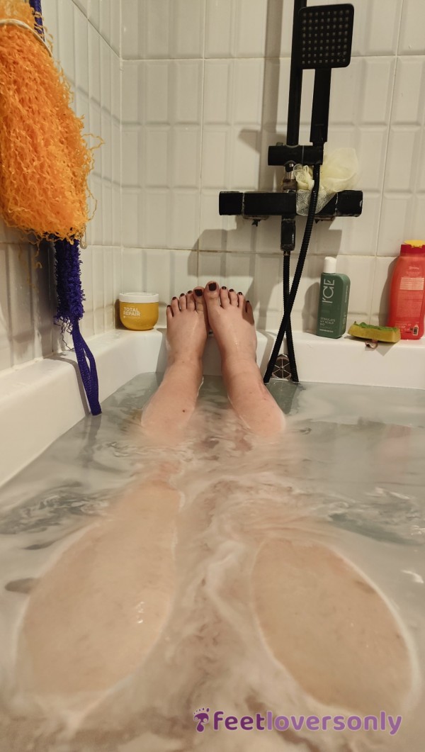 Look At My Feet And Legs While I'm Lying In The Bathroom