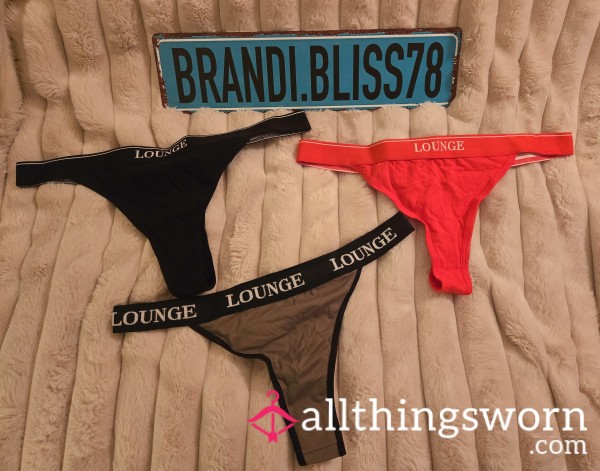 💢LOUNGE PANTY 3-COTTON THONG BUNDLE💢