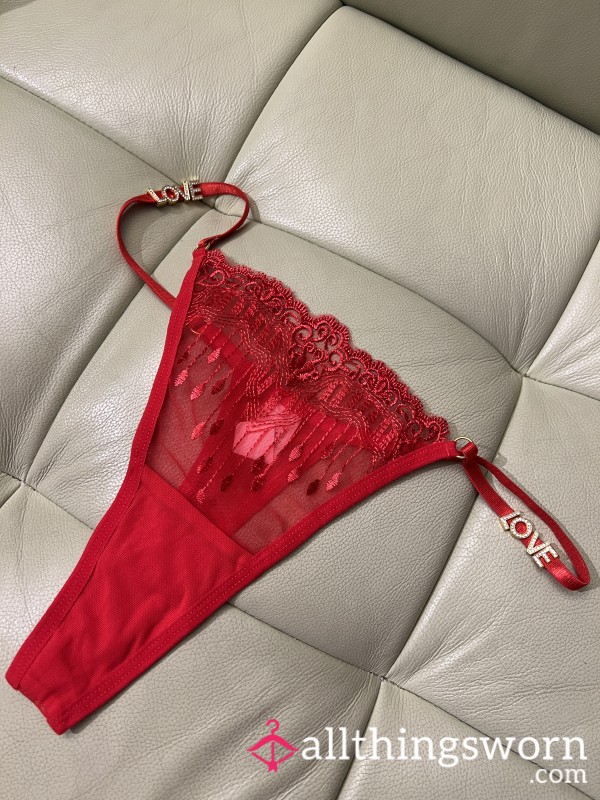 LOVE Charm Red Thong HOTTT 🥵