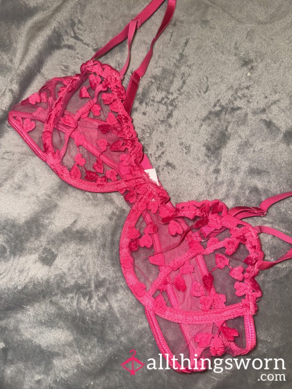 Love Heart Mesh Bra