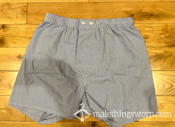 Luxury Derek Rose London Cla**ic Fit Cotton Boxer Shorts Blue Check (S) - Put A Bit Of Cla** On Your A**!