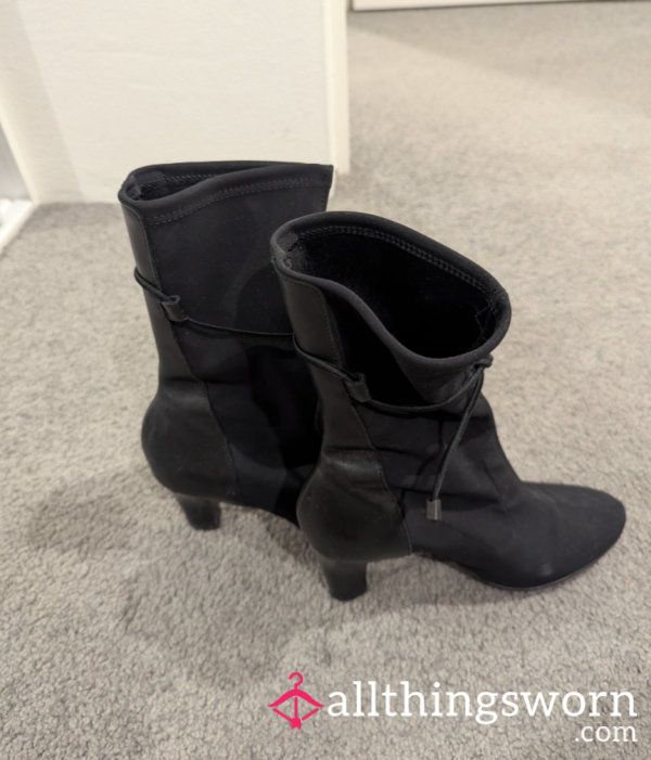 Made In France Fabric Black Ankle Boots