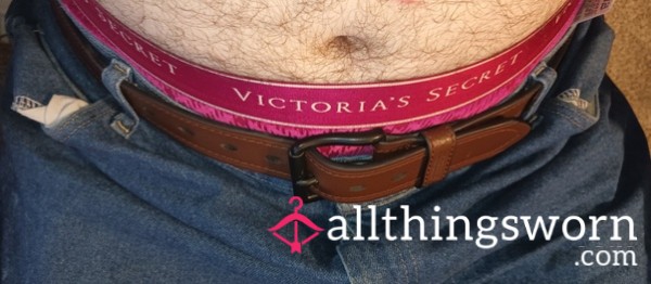 Male Worn Victoria Sercet Thong Pink