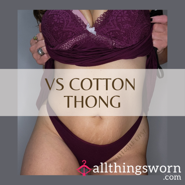 Maroon Cotton Thong Rides My A**