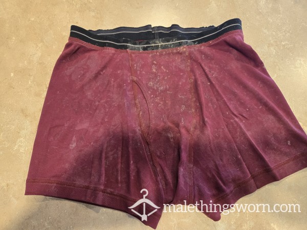 Maroon Life Boxer Briefs- C*m Stained