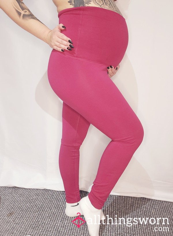 Maroon Maternity Addidas Gym Leggings