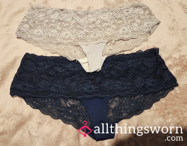 Matching Bundle White And Blue Lace Panties.