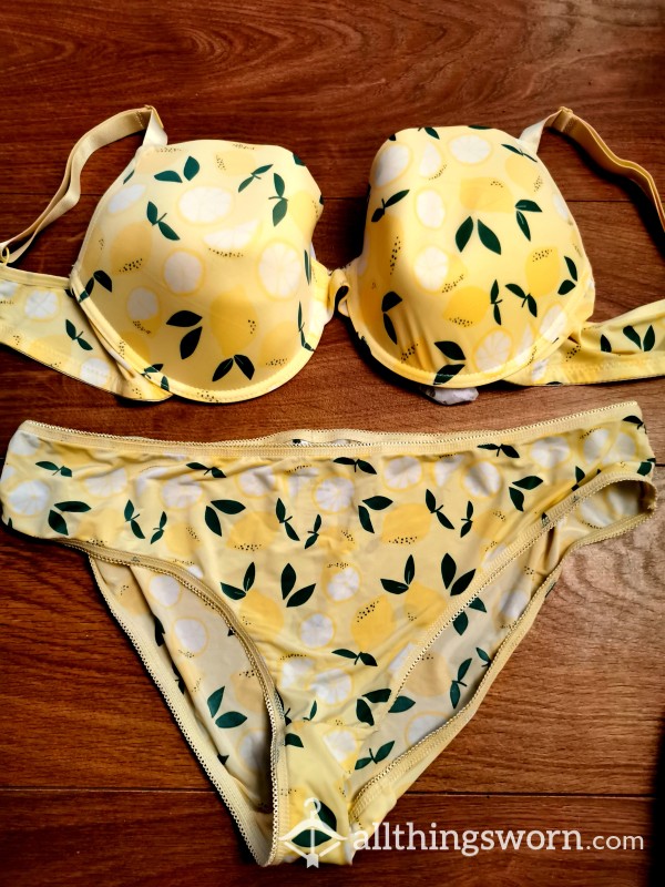 Matching Knickers /Panties Bra Set. Hot Lemon 40C & 16 /18. 💋💋❤️Really Feminine And S**y On 🔥🔥