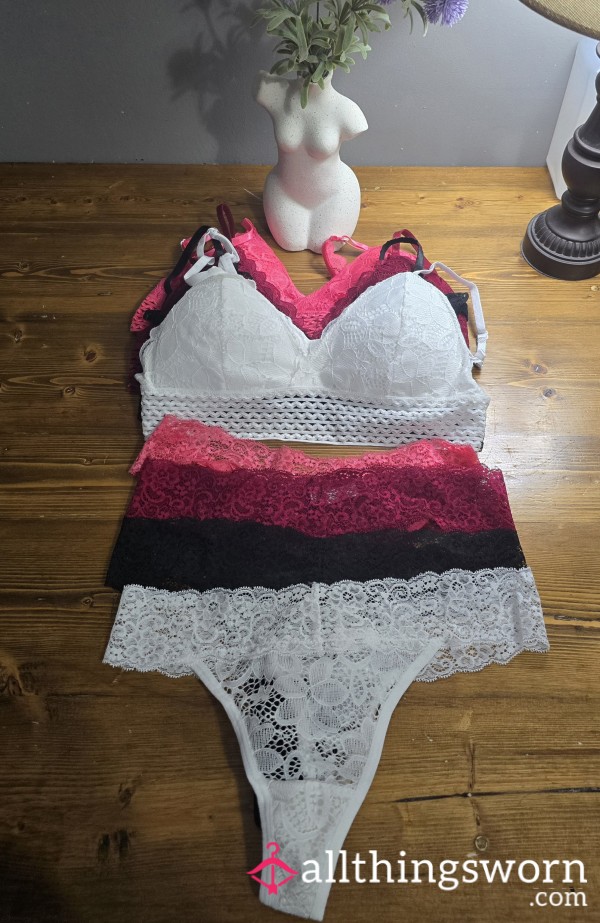 Matching Lace Bra And Thong Set