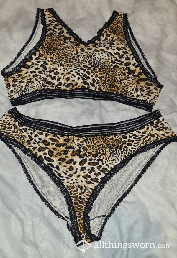 Matching Leopard Print Panties And Bra 🐆