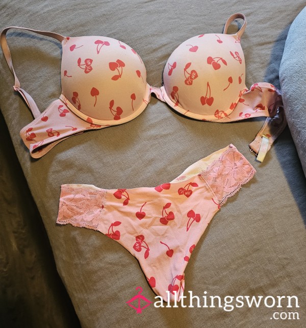 Well Worn Matching Victoria's Secret Cherry Set