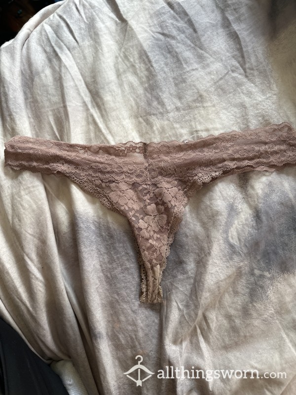 Mauve Lace Thong