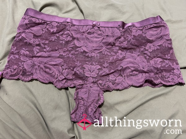 ~MAUVE PINK ALL LACE CHEEKY PANTY~