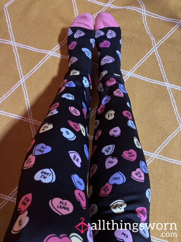 Mean Hearts Leggings (matching Sock And Panty Available)