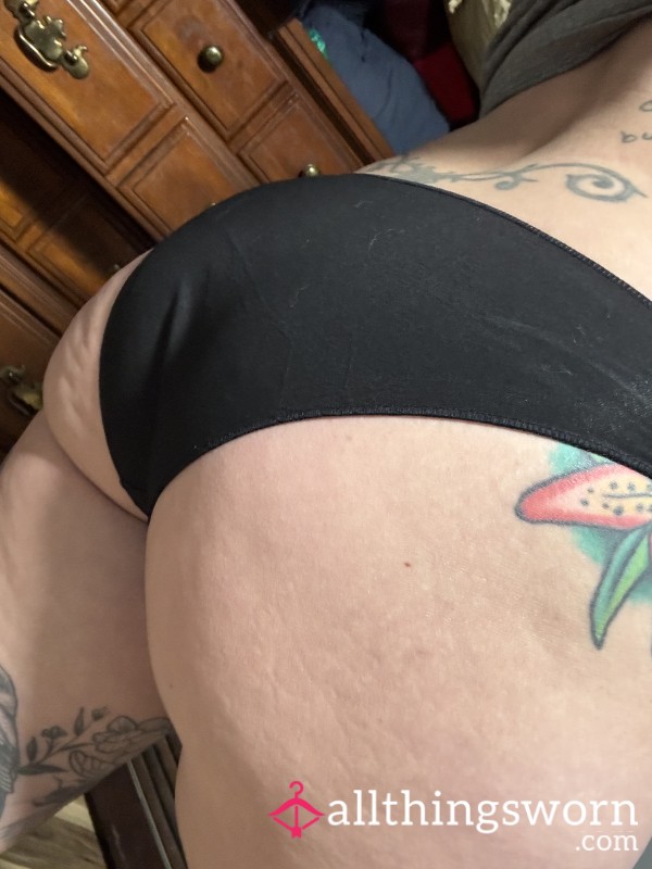 Med Black Cotton Full Back Panties