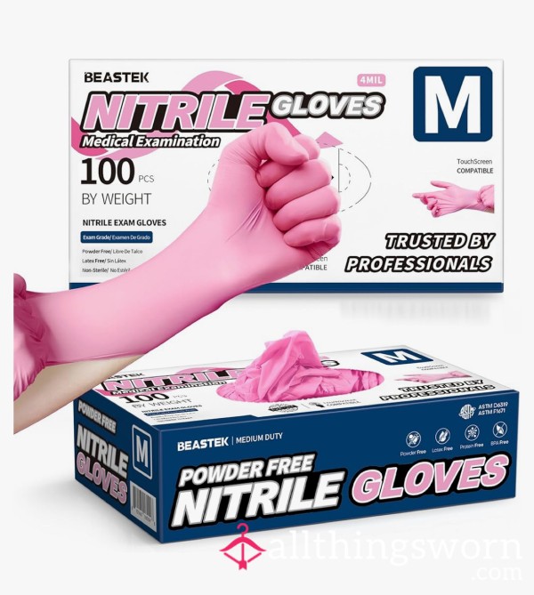 Medical Fetish Medical Grade Size Medium Pink Cute Gloves