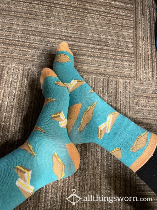 Medium-length Well-worn Grilled Cheese Socks