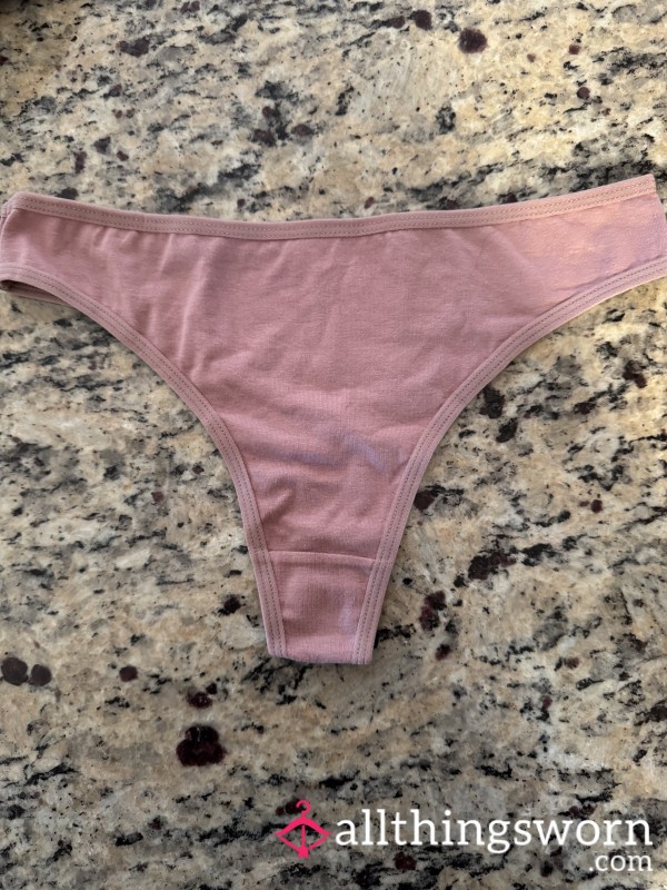 Medium Mauve Cotton Thong